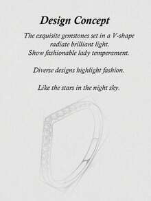 Vaerine 1 Miếng Duyên dáng Khối Zirconia  Trang trí Màu bạc Nhẫn Đối với phụ nữ Để Trang Trí Hàng Ngày Lễ cưới Hôn ước Trang sức cô dâu - Vàng - Xem 5