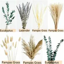 96PCS Green Pampas Grass Boho Bouquet – Exquisite Lavender And Eucalyptus Dried Flower Arrangements For Western Boho Decor – Rustic Flowers For Your Bohemian Home, Bedroom, And Wedding Table Décor - Multicolor - View 3