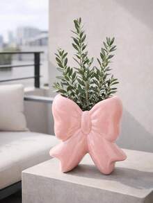 1pc Extra Large Bow Decor Vase, Cute Ribbon Design Vase, Suitable For Home Decor, Living Room Table, Bedroom Shelf And Gift Display - 1 - View 3