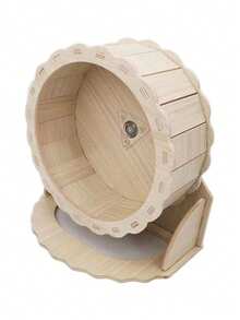 1 pieza Rueda de ejercicio de madera pequeña para mascotas, rueda de ejercicio silenciosa para hámsteres, adecuada para gerbos, conejillos de indias, hámsteres (15cm/19cm/21cm/23cm/26cm) - Multicolor - Ver 22