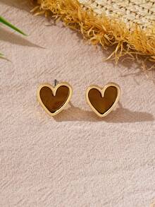 3 Pairs Romantic Valentine's Day Fashion Elegant Charming Cute & Delicate Metal Earrings, Stylish Leopard Print & Pink Heart Stud Earrings, Versatile For Commuting & Daily Wear, New Arrival Valentines - Colorful Leopard Pink 3-pair Set - View 8