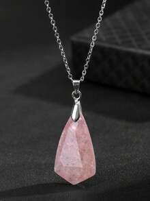 1件天然水晶吊坠，多面切割紫水晶项链，波西米亚风格首饰，时尚独特吊坠项链，节日和派对送给朋友的理想礼物 - 菱形吊飾項鍊 - 查看 2