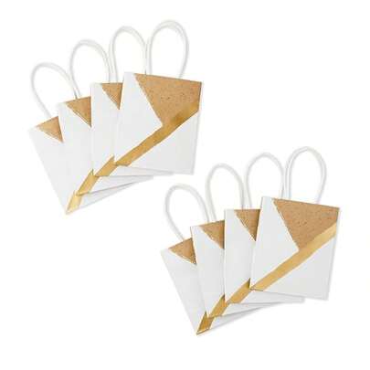 22*16*8cm 4/8/16 weiße & gelbe Geschenkpapiertüte, Einkaufs-/Bekleidungsgeschenktüte, Cartoon-Geschenk, weiße Karte, Geschenktüte, Feiertagsparty