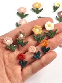 20pcs 3cm Approx. Multi-Color Mini Fabric Flower Patches, Handmade DIY Sewing Accessories For Clothing, Hats, Scarves, No Adhesive Backing - Multicolor Mixing - View 4