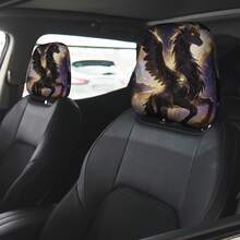 2个动物纹汽车头枕套，双面印花，汽车座椅头枕保护套 - 彩色 - 查看 5