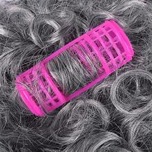 4 Inch/11 Cm Curly Grandmother Hair Elderly Costume Granny Wig With Hair Rollers Cosplay Lady Wig Silver Grey - 銀灰 - 查看 6