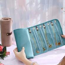 Premium Delicate Jewelry Storage Bag, Large Capacity Portable Jewelry Roll, Anti-Tarnish & Dustproof Jewelry Pouch, Travel Organizer For Bracelets Rings Earrings, Divided Compartment Design, Luxury Jewelry Roll For Gold Silver Accessories, Scratch-Resistant Storage Pouch For Home Desk Business Trips, Aesthetic Protective Jewelry Bag For Gifting - Multicolor - View 2