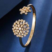 2pcs Elegant Sparkling Zirconia Snowflake Bracelet And Ring Set, Glamorous Accessories For Party And Holiday, Great Gift Recommendation - Bracelet Ring Set - View 5