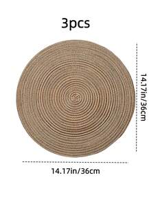 4pcs/6pcs/8pcs/15-Inch Round Woven Table Placemats, Washable Kitchen Dining Mat, Suitable For Family Gathering, Wedding Party (Coffee Brown) - Coffee Brown - View 26