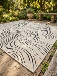 1pc Rug, Carpet, Area Rug, Doormat, Nordic Modern Luxury INS Style - Elegant Geometric Abstract Striped Design, Outdoor Carpet For Entryway, Balcony, Hallway, Outdoor, Patio, Living Room, Soft & Washable, Home Decor - Multicolor - View 5