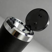 1pc Rotatable Car Ashtray, One-Touch Switch Design, Layered Rotary Switch, Easy To Clean, Metal Lining Flame Resistant Insulation, AB5 Shell Design - Car Interior Accessories - A - View 6