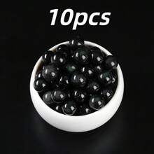 10颗天然宝石，包括粉晶、白水晶、黑曜石、虎眼石，优雅的DIY首饰制作珠子，完美礼物 - 彩色 - 查看 13