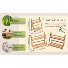 1pc Rustic Wooden Desktop Organizer Shelf,Display Stand - Double-Layer Storage Rack With Multifunctional Collapsible Design For Home Decor, Multi-Layer Desktop Storage Rack, Office Flower Stand, Home Storage Decorative Bracelet Earring Display RackOffice Accessories, Plant & Seasoning Display - Crude Wood Finish, Trapezoidal Shape, Space-Saving, Easy To Assemble - A - 查看 4