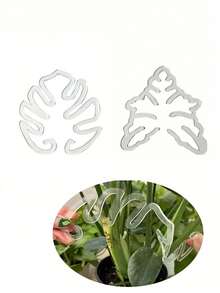 龜背竹防塌陷支撐樁、植物支撐固定器、綠色植物固定夾、水耕花莖支撐、春羽園藝花卉集束架 - 透明 - 查看 8