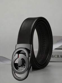 Cinturón de hebilla automática de alta gama con letra para hombre, correa de pantalón de moda casual de negocios - Multicolor - Ver 4