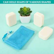 6 Pack Mesh Soap Bags Colorful Soap Bags For Soap Bars With Flexible Drawstring, Exfoliating Foaming Net Gentle Exfoliation And Rich Lather For Store Bath Products Body Facial Shower Cleaning - Soft - View 4
