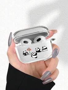 Estuche transparente para auriculares con diseño de grupo de pandas lindos, de moda y versátil, adecuado para AirPods2/3/4/Pro/Pro2/Pro3, adecuado como regalo de cumpleaños u ocasión festiva para familiares, amigos y usted mismo - transparente - Ver 1