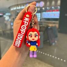DOBBLE 官方授权 K-POP 钥匙扣套装（含硅胶腕带） - 可爱卡通人物包包挂件，多种款式可选（粉色、紫色、蓝色） - 彩色 - 查看 5