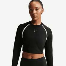 Nike NSW Street Long Sleeve Body Bold Crop Women's Chalk/Black IF0338-010 - 黑色 - 查看 1