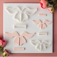 3 Different Sizes Bow-Shaped Soft Clay Polymer Clay Cutting Molds For Earrings, Jewelry Making, Hair Clips, DIY Handicrafts - White - View 5