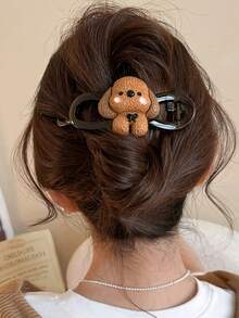 1 Peça Grampo de Cabelo de Estilo Ins Cute Design de Filhote de Cachorro, Novo Grampo Versátil de Franja com Padrão 3D, Adequado para Acessórios de Casa, Escritório, Viagem, Grampo de Cabelo, Festa - Multicolorido - Visão 6