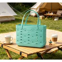 Teal Large Flexible Laundry Tote, Waterproof Reusable Washable Carry Bag, 18x8.75x13 Inches Multi-Use Storage For Home & Dorm - Giấc mơ xanh - Xem 1