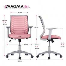 Home Office Chairs - Pale Pink - View 2