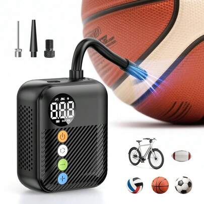  Carsun Game Day Ready Wireless Ball Pump 150PSI Auto Stop Digital Inflator Rechargeable For Soccer Basketball Volleyball Bicycle Kids Sports Gift