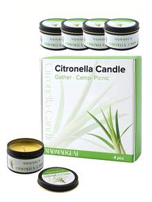 MAOMAOGUAI 2/4 Pcs Citronella Candles, Natural Lemongrass Essential Oil Scented Candles, 80 Hours Long Burning Portable Tin Candles, Smokeless Aromatherapy Candles For Camping, Picnic, Fishing, Patio, Backyard, Indoor Home Decor, Gift Set - one-size - View 3