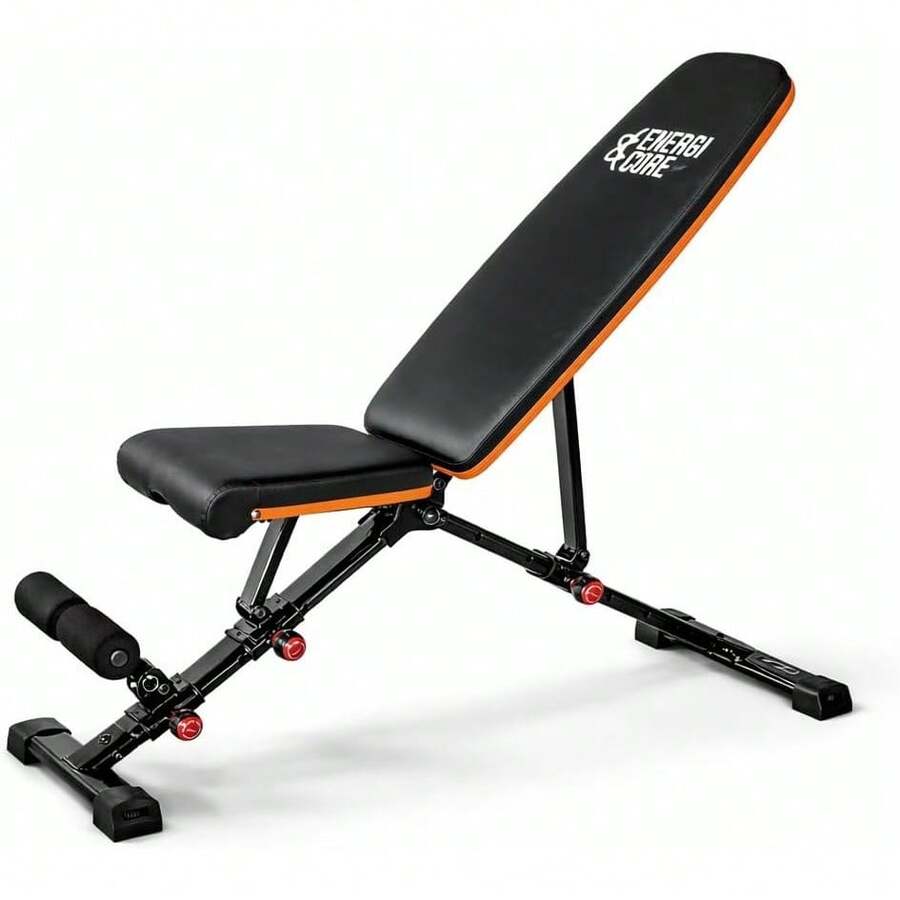 Energi Core - Banco de entrenamiento ajustable para gimnasio en casa, banco de pesas plegable inclinado para entrenamiento de fuerza de cuerpo completo, banco de ejercicios compacto para mancuernas y - 1 - Ver 1