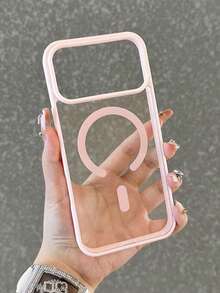 1 chiếc ốp lưng điện thoại từ tính bằng acrylic màu trơn mới, tương thích với Apple 16 Pro Max, 11/12/13/14 Plus, XR/7/8 Plus, 15 Pro Max, 17/17 Ari/17 Pro Max - Hồng - Xem 3