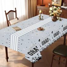 1pc/3pcs Silver 2026 Graduation Plastic Tablecloth 137*274cm, Disposable Rectangular Tablecloth For Graduation Party - Multicolor - View 8