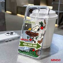Miniso 名创优品史努比苹果农场透明TPU手机壳，适用于iPhone 17/17 Pro/17 Pro Max/17 Air/16/15/14/13/12/11/X系列，iPhone 17 Pro Max手机壳，iPhone 17 Pro手机壳，iPhone 17手机壳，圣诞礼物，女朋友 - 無色 - 查看 7