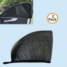 Cortina de red de malla transpirable para ventana lateral de coche, protección contra mosquitos, parasol y aislamiento térmico de verano con bloqueo UV y protección de privacidad, ajuste universal para coches, SUV y camiones, accesorio de auto de fácil instalación - Cortina parasol - Ver 12