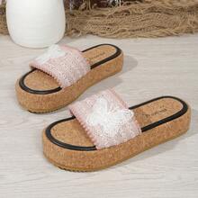 2026 New Round Toe Platform Sandals, Summer Bestseller Round Toe Platform Sandals With Bow, Round Toe Strap Sandals, Round Toe Platform Sandals, Round Toe Sandals, Non-Slip Platform Sandals - Beige - View 15