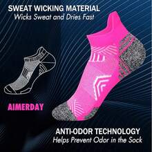 10 Pairs/5 Pairs Women's Sports Socks, Compression Running Socks, Comfortable Soft Cuff - Multicolor - View 4