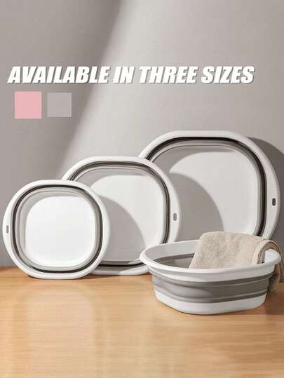 1/3 Pcs Portable Folding Washbasin, Travel Outdoor Large Capacity Household Plastic Student Dormitory Special Washbasin, Suitable For Home, Dormitory And Outdoor Use - Thickened Plastic Folding Basin, Can Be Used For Washing Hands And Feet - Back To School Essential Portable Washbasin, Can Be Used As A Vegetable Washing Basin, Laundry Basin, Foot Washing Basin - Suitable For Home, School, Office, Car, Space Saving