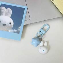1pc Kawaii Miffy Rabbit Head Small Pendant Cute Doll Keyring Backpack Car Pendant Small Ornament Adorable Charm Decorative Girl Gift (Random Style) - Multicolor - View 9