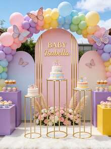 1/3 Pcs Gold Metal Tall Cake Stands Set, Round Pedestal Display Riser Stands With Smooth Edge, Suitable For Dessert Table Decoration, Party, Wedding, Birthday, Baby Shower, Holiday Celebration, Durable And Elegant Display Holder For Cakes, Cupcakes, Desserts - Gold - View 4
