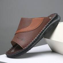 Dép phối màu, dép xăng đan thể thao thường ngày unisex, dép lê thoải mái, thoáng khí dùng trong nhà và ngoài trời. - màu nâu - Xem 9