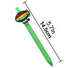 1/2 chiếc bút bi bấm nút thời trang mùa hè ngẫu nhiên, màu trung tính, chất liệu PVC, đầu bi gel mềm. - bút bi đen - Xem 2