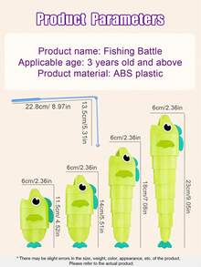 1 Set Extendable Fishing Game, Blind Fishing Challenge With Retractable Small Fish, 4 Different Lengths, Upgraded Hook Design With Lifelike Eyes And Gentle Round Shape, ABS Material, Interactive Tabletop Party Game, Children's Stress Relief Toy And Gift - Multicolor - View 3