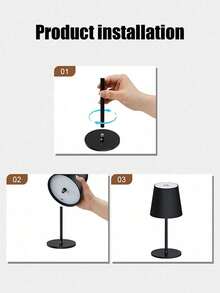 LED Minimalist Wireless Pedestal Lamp, 3 Dimming Levels, Suitable For Indoor, Living Room, Study, Bedroom, Bedside, Touch Sensitive Creative Night Light, Desktop Lamp For Living Room, Stepless Dimming, Ambient Lighting For Night - Desk Lamp - View 11
