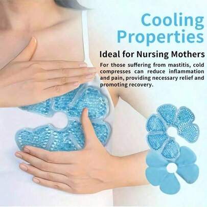 Bộ 2 miếng/1 miếng chườm lạnh ngực tái sử dụng, thiết kế hai mặt, miếng gel làm mát, dụng cụ chăm sóc hàng ngày, miếng chườm nóng lạnh đa chức năng, giúp thư giãn và giảm khó chịu ở ngực, món quà tuyệt vời dành cho phụ nữ.