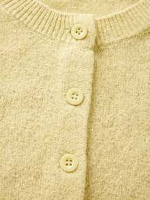 Women's Minimalist Elegant Casual Cardigan, Spring/Summer - Yolk - View 7