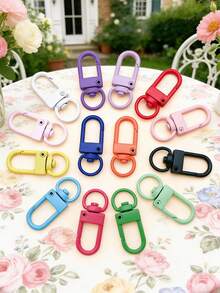 10-Pack Alloy Swivel Lobster Clasp Keychain - Multi-Functional Spring Hook Key Ring For Handbags And Accessories - Multicolor - View 7