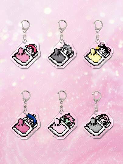 1pc Acrylic Cute Pixel Style P1Harmony Sleeping Theme Pendant Charm, Backpack Decor/Bag Accessory/Schoolbag Charm/Wallet Pendant, Gift For Friends