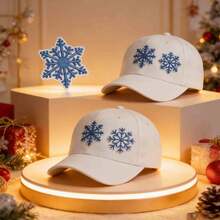 3 piezas Parche bordado con patrón de copos de nieve azul invierno, con adhesivo termofusible, adecuado para chaquetas, bolsos, sombreros, reparación de ropa, manualidades de ropa, zapatos, sombreros, decoración de maletas, parches de tela - Múltiples estilos - Ver 1