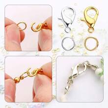 QIAO Gold Silver Jewelry Making Findings Kit, Lobster Claw Clasps And Jump Rings Set With Storage Box, DIY Jewelry Hardware Supplies For Bracelets, Necklaces & Crafts - Multicolor - View 3