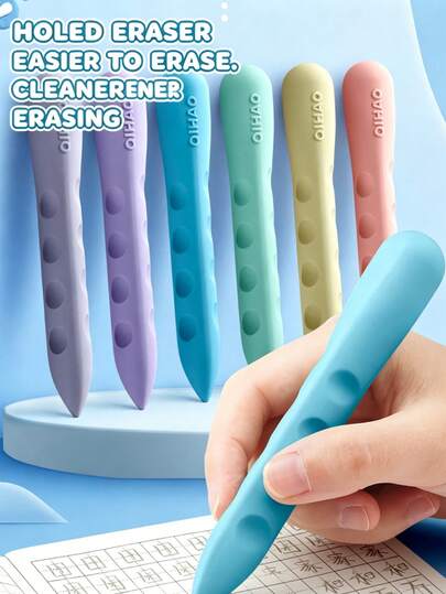 Creative Minimalist Large Hole Eraser - Student Learning Stationery, Seamless Large Eraser, Super Large Cubic Eraser - Hole Design, Crumb-Free And Odorless, Suitable For School, Office And Stationery Gifts